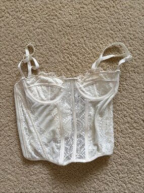 White Lace Bustier Corset Top
